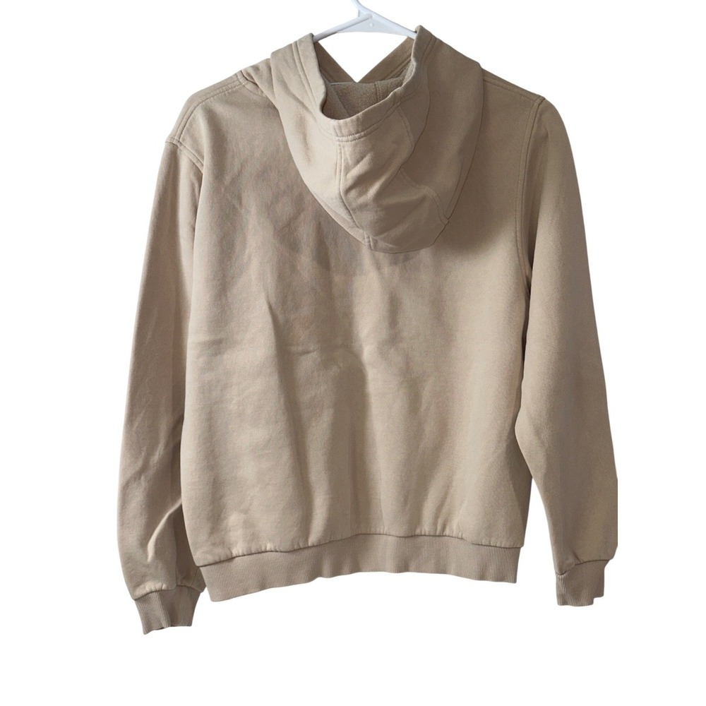 Nike Kids XL Tan Hoodie Sherpa-Lined Pullover Sweatshirt Kangaroo Pocket - Picture 2 of 4